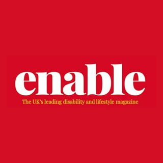 Enable logo - white text on red background reading enable. Underneath in yellow text reads The UK's leading disability and lifestyle magazine.